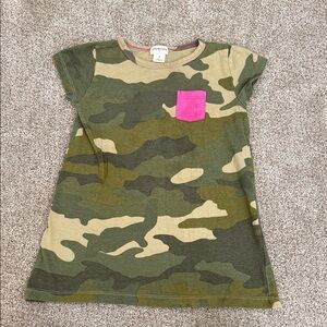 Crewcuts Green Camouflage Dress with Pink Pocket